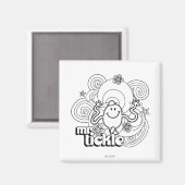 Herr Tickle | Schwarz-Weiß-Wirbel und Sterne Magnet (Vorderseite/Rückseite)