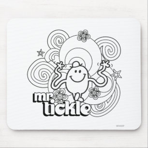 Herr Tickle   Schwarz-Weiß-Wirbel und Sterne Mousepad