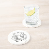 Herr Tickle | Schwarz-Weiß-Wirbel und Sterne Sandstein Untersetzer (Seite)