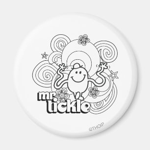 Herr Tickle Schwarze und Weiße Wirbel und Sterne Magnet