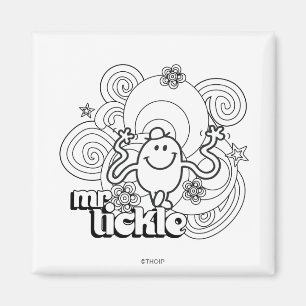 Herr Tickle Schwarze und Weiße Wirbel und Sterne Magnet