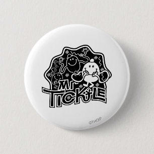 Herr Tickle   Schwarzer und weißer Spaß Button