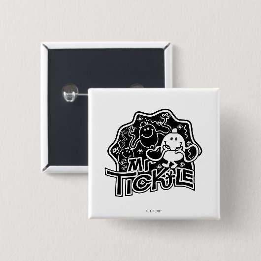 Herr Tickle | Schwarzer und weißer Spaß Button (Vorne & Hinten)