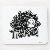 Herr Tickle | Schwarzer und weißer Spaß Mousepad (Vorne)