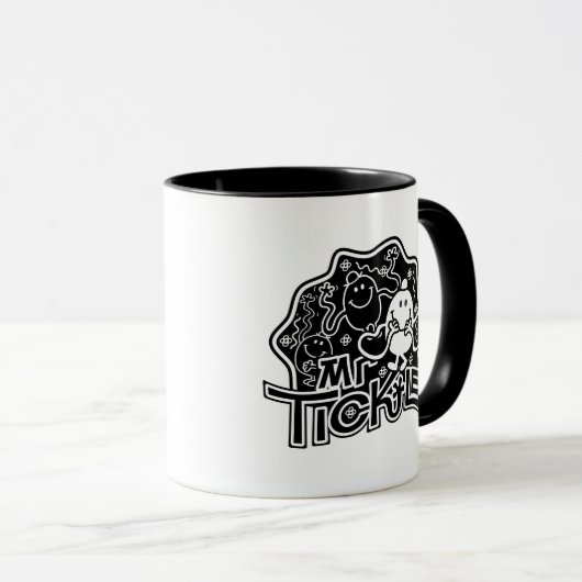 Herr Tickle | Schwarzer und weißer Spaß Tasse (VorderseiteRechts)