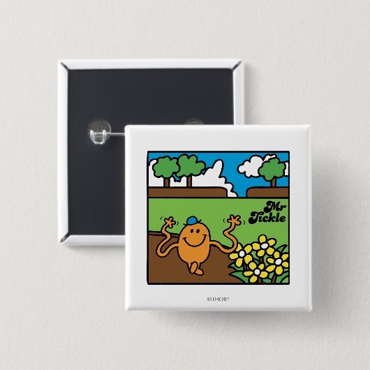 Herr Tickle | Spaß im Freien Button (Vorne & Hinten)