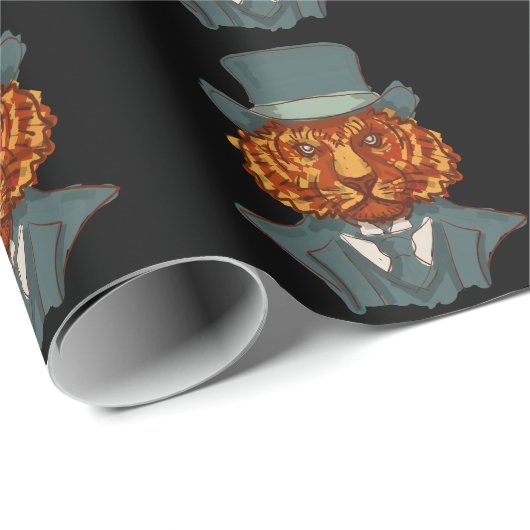 Herr Tiger Geschenkpapier (Rolleneckpunkt)
