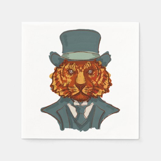 Herr Tiger Serviette (Vorderseite)