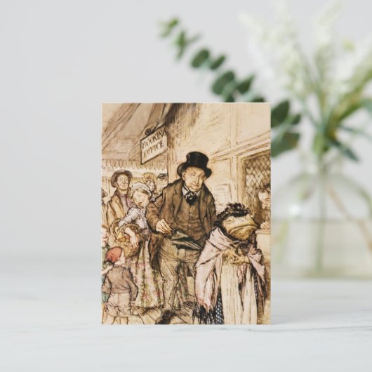 Herr Toad kauft ein Ticket von Arthur Rackham Postkarte (Stehend Vorderseite)
