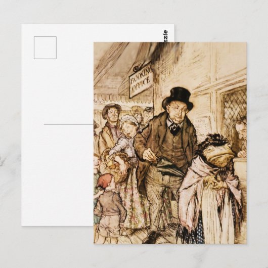 Herr Toad kauft ein Ticket von Arthur Rackham Postkarte (Vorne/Hinten)