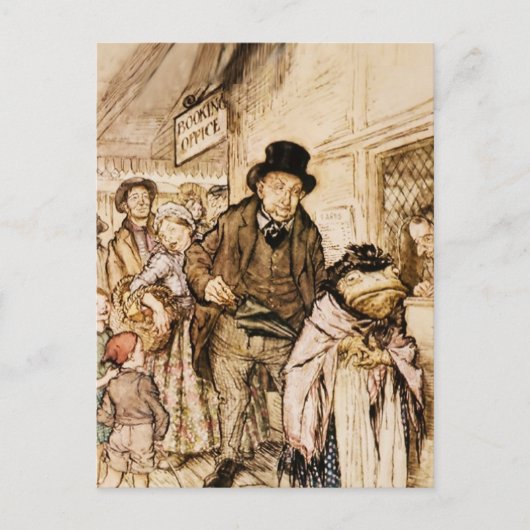 Herr Toad kauft ein Ticket von Arthur Rackham Postkarte (Vorderseite)