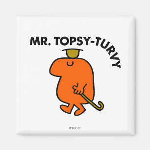 Herr Topsy-Turvy Hut und Spazierstock auf dem Ko Magnet
