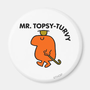 Herr Topsy-Turvy Hut und Spazierstock auf dem Ko Magnet