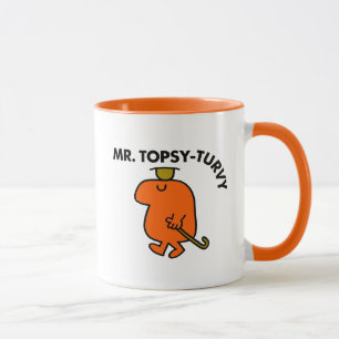 Herr Topsy-Turvy Hut und Spazierstock auf dem Ko Tasse
