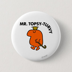 Herr Topsy-Turvy   Updown Hat & Cane Button