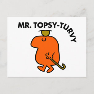 Herr Topsy-Turvy   Updown Hat & Cane Postkarte
