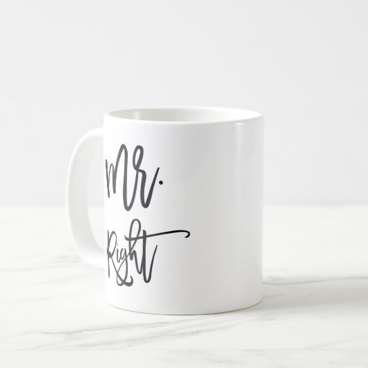 Herr Trendy Script Personalized Herr-Right | Kaffeetasse (Vorderseite Links)