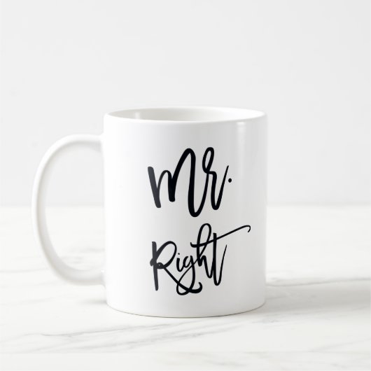Herr Trendy Script Personalized Herr-Right | Kaffeetasse (Links)