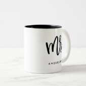 Herr Trendy Script Personalized Zweifarbige Tasse (VorderseiteRechts)