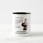 Herr Trump, kann ich noch etwas mehr haben? Zweifarbige Tasse (Mittel)