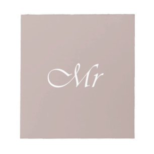 Herr Typografie Beige Notizblock