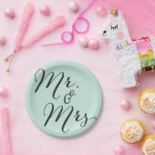 Herr-u. Frau-Classic Script Chic Calligraphy Pappteller (Party)