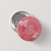 Herr-u. Frau-Elegant Floral Frame Wedding Button (Vorne & Hinten)