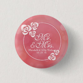 Herr-u. Frau-Elegant Floral Frame Wedding Button