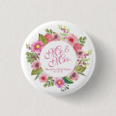 Herr-u. Frau-Elegant Floral Wedding | Button-Knopf Button (Vorderseite)