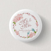 Herr-u. Frau-Elegant Floral Wedding | Button-Knopf Button (Vorderseite)