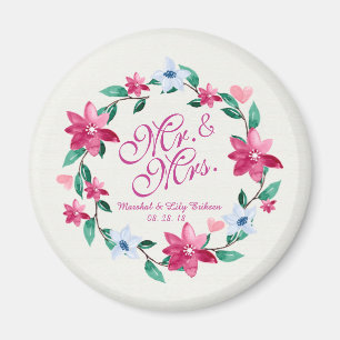 Herr-u. Frau-Elegant Floral Wedding   Magnet