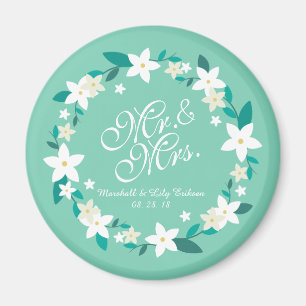 Herr-u. Frau-Elegant Floral Wedding   Magnet