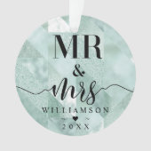 Herr u. Frau | elegantes schimmerndes tadelloses Ornament (Vorderseite)