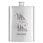 Herr u. Frau Fancy Script Flask Flachmann (Vorderseite)