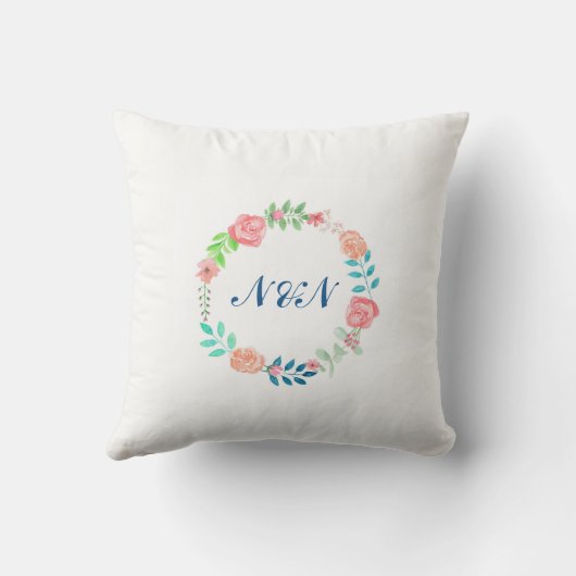 Herr-u. Frau-Floral Wedding Cushion Watercolour Kissen (Rückseite)