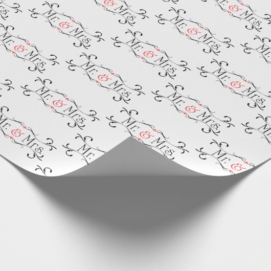 Herr u. Frau Hochzeit Geschenkpapier (Ecke)