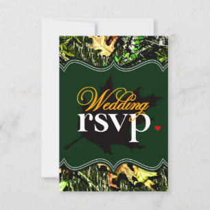 Herr u. Frau Hunting Camo Green Wedding UAWG RSVP Karte