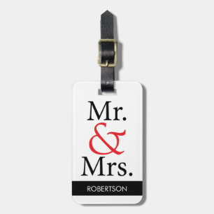 Herr u. Frau Luggage Tag mit personalisiertem Gepäckanhänger