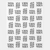 Herr u. Frau Schwarzweiss-Muster Fleecedecke (Vorderseite)