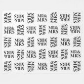 Herr u. Frau Schwarzweiss-Muster Fleecedecke (Vorderseite (Horizontal))