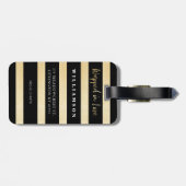 Herr u. Frau | stilvolles Schwarzes u. Gepäckanhänger (Rückseite horizontal)