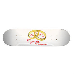 Herr-u. Frau-Together Forever Eheringe Skateboard