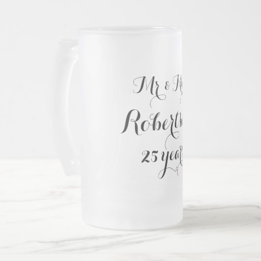 Herr und Frau 25. Mattglas Bierglas (Vorderseite Links)