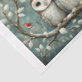 Herr und Frau Barn Owls im Winter Weihnachten Seidenpapier (Ausschnitt)