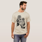 Herr und Frau Barred Owl - 2020 - Schwarze Tinte T-Shirt (Vorne ganz)