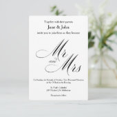 Herr und Frau Basic Wedding Einladung (Stehend Vorderseite)