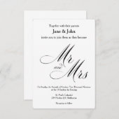 Herr und Frau Basic Wedding Einladung (Vorne/Hinten)