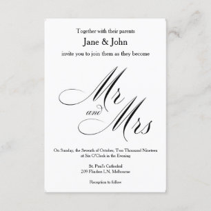 Herr und Frau Basic Wedding Einladung