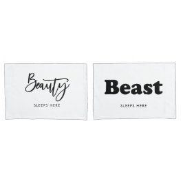 Herr und Frau Beauty and Beast Couple Pillowcases Kissenbezug