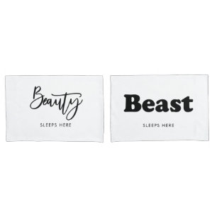 Herr und Frau Beauty and Beast Couple Pillowcases Kissenbezug